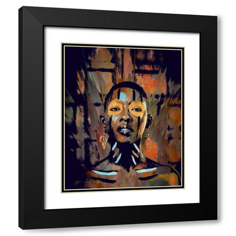 African Beauty I Black Modern Wood Framed Art Print with Double Matting by Bolokofsky, Ronald