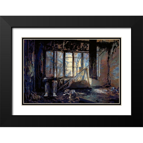Anxious Times Black Modern Wood Framed Art Print with Double Matting by Bolokofsky, Ronald