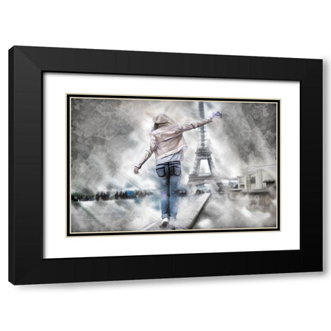 Balance In Paris II Black Modern Wood Framed Art Print with Double Matting by Bolokofsky, Ronald