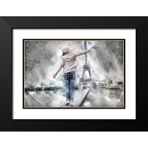 Balance In Paris II Black Modern Wood Framed Art Print with Double Matting by Bolokofsky, Ronald
