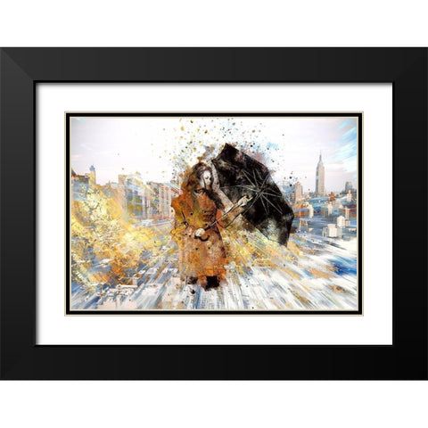 Black Umbrella Black Modern Wood Framed Art Print with Double Matting by Bolokofsky, Ronald