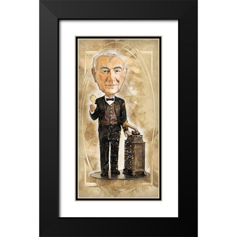 Thomas Edison Black Modern Wood Framed Art Print with Double Matting by Bolokofsky, Ronald