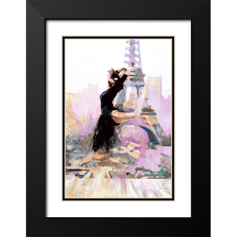Eiffel Ballet II Black Modern Wood Framed Art Print with Double Matting by Bolokofsky, Ronald