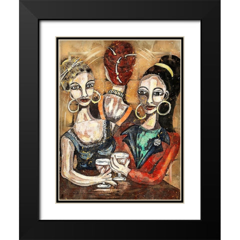 Mid Century Margaritas Black Modern Wood Framed Art Print with Double Matting by Bolokofsky, Ronald