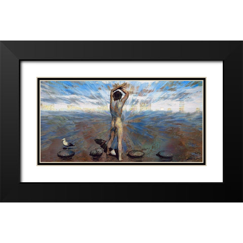 Stepping Stones  Black Modern Wood Framed Art Print with Double Matting by Bolokofsky, Ronald