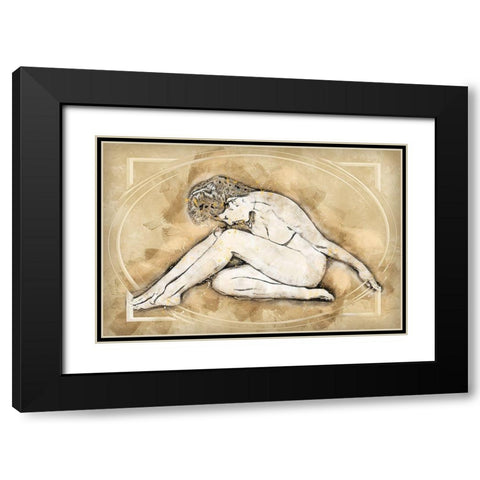 Vintage Naked Pose I Black Modern Wood Framed Art Print with Double Matting by Bolokofsky, Ronald