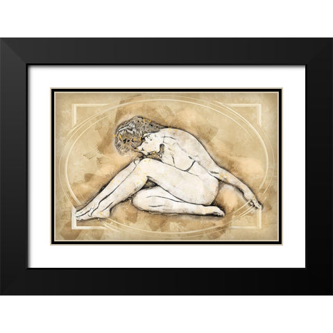 Vintage Naked Pose I Black Modern Wood Framed Art Print with Double Matting by Bolokofsky, Ronald