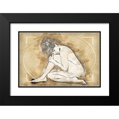Vintage Naked Pose II Black Modern Wood Framed Art Print with Double Matting by Bolokofsky, Ronald