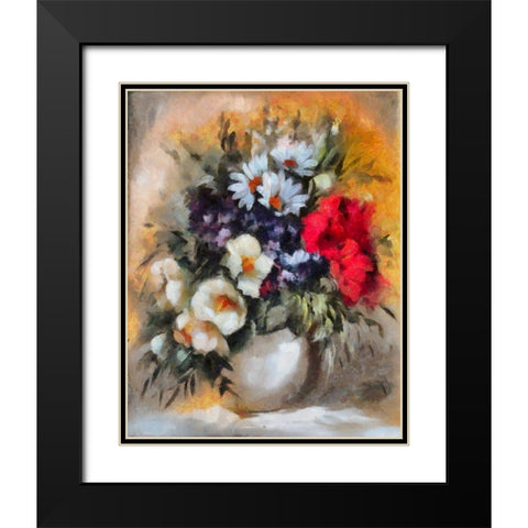 Mixed Bouquet I Black Modern Wood Framed Art Print with Double Matting by Bolokofsky, Ronald