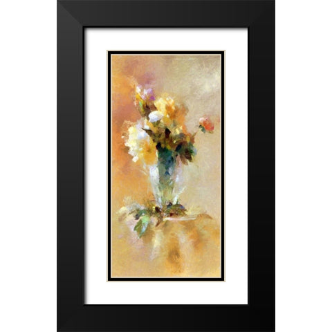 Pretty Roses In A Glass Vase Black Modern Wood Framed Art Print with Double Matting by Bolokofsky, Ronald