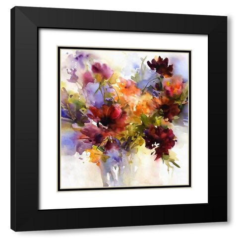 Watercolor Arrangement I Black Modern Wood Framed Art Print with Double Matting by Bolokofsky, Ronald