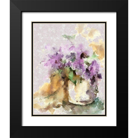 Violet Bouquet I Black Modern Wood Framed Art Print with Double Matting by Bolokofsky, Ronald