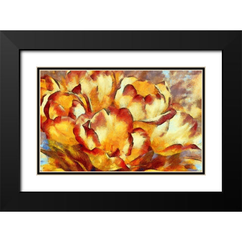 Fire Tulips I Black Modern Wood Framed Art Print with Double Matting by Bolokofsky, Ronald