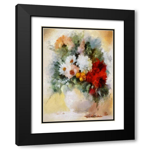 Handsome Bouquet I Black Modern Wood Framed Art Print with Double Matting by Bolokofsky, Ronald
