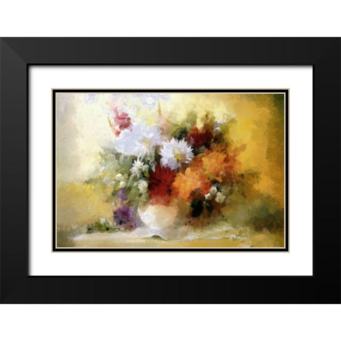 Warm Bouquet I Black Modern Wood Framed Art Print with Double Matting by Bolokofsky, Ronald