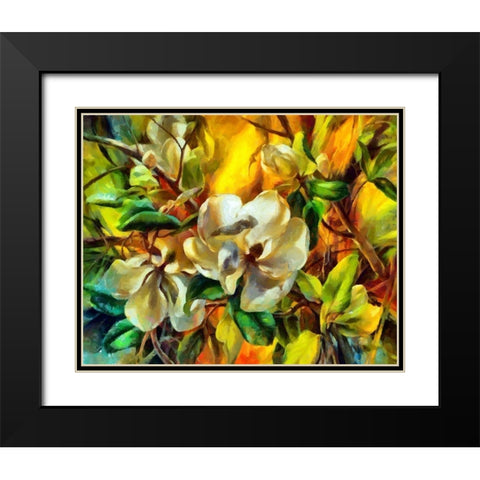 Magnolia Garden I Black Modern Wood Framed Art Print with Double Matting by Bolokofsky, Ronald