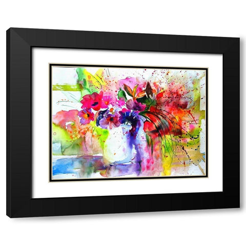 Watercolor Arrangement II Black Modern Wood Framed Art Print with Double Matting by Bolokofsky, Ronald