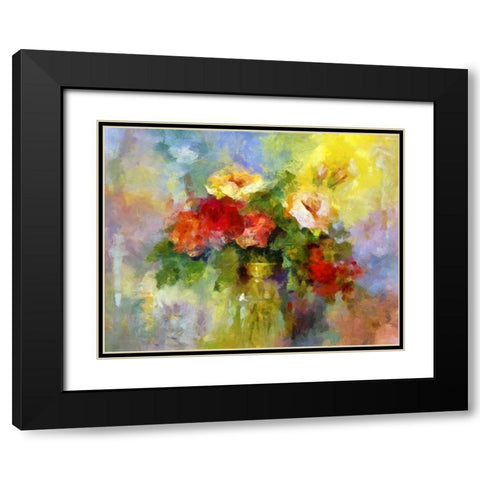 Jug of Flowers I Black Modern Wood Framed Art Print with Double Matting by Bolokofsky, Ronald