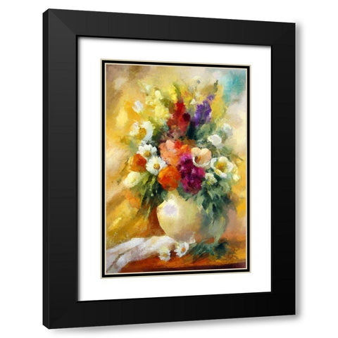 Flowers For My Sweetheart Black Modern Wood Framed Art Print with Double Matting by Bolokofsky, Ronald
