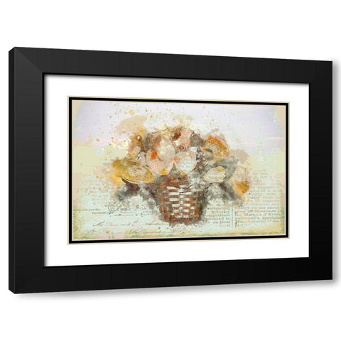Basket of Flowers I Black Modern Wood Framed Art Print with Double Matting by Bolokofsky, Ronald