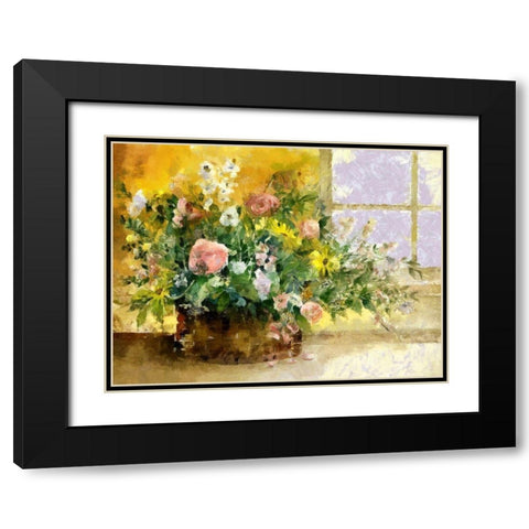 Basket of Flowers II Black Modern Wood Framed Art Print with Double Matting by Bolokofsky, Ronald