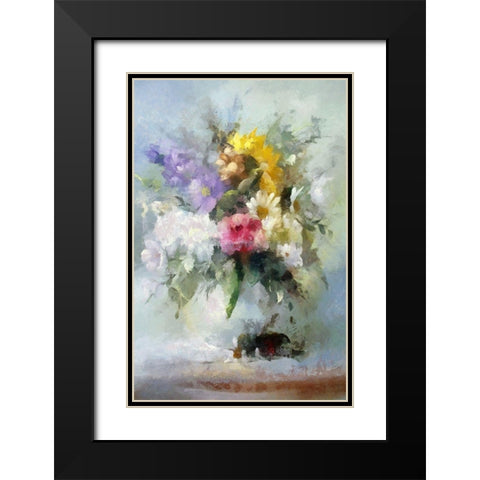 Handsome Bouquet II Black Modern Wood Framed Art Print with Double Matting by Bolokofsky, Ronald