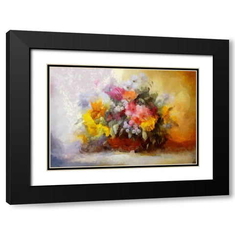 Basket of Flowers III Black Modern Wood Framed Art Print with Double Matting by Bolokofsky, Ronald