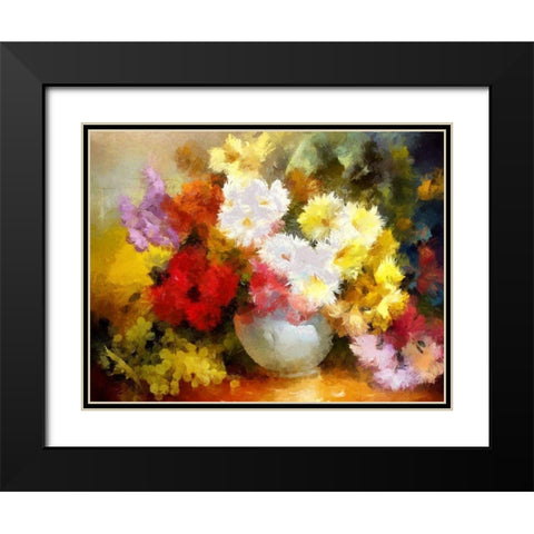 Flowers and Grapes Black Modern Wood Framed Art Print with Double Matting by Bolokofsky, Ronald