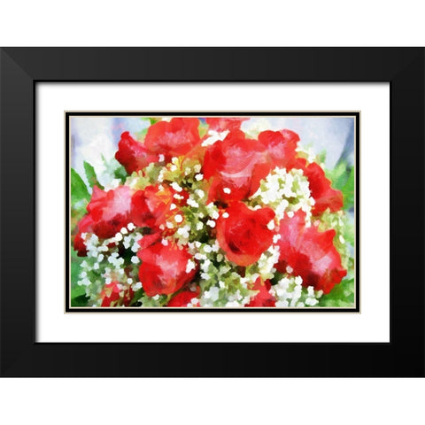 Red Red Roses Black Modern Wood Framed Art Print with Double Matting by Bolokofsky, Ronald