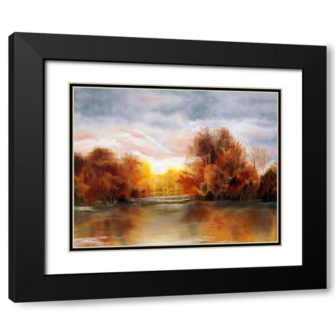 Golden Pond Black Modern Wood Framed Art Print with Double Matting by Bolokofsky, Ronald