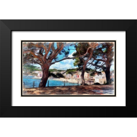 Shade Trees Black Modern Wood Framed Art Print with Double Matting by Bolokofsky, Ronald