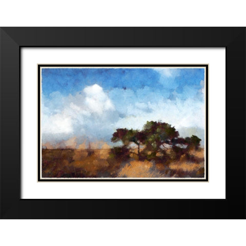 Golden Field Black Modern Wood Framed Art Print with Double Matting by Bolokofsky, Ronald
