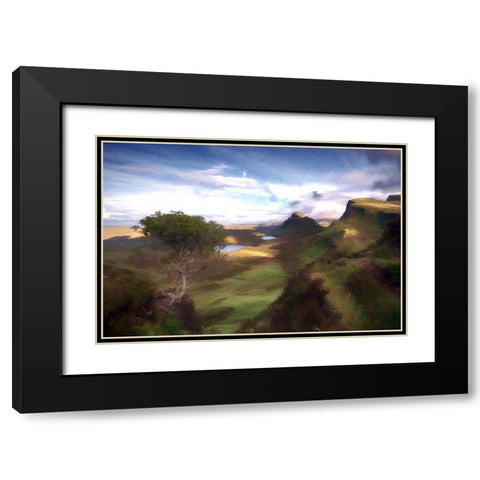 Green Hills Black Modern Wood Framed Art Print with Double Matting by Bolokofsky, Ronald