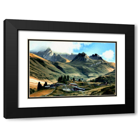 Alpine Village Black Modern Wood Framed Art Print with Double Matting by Bolokofsky, Ronald