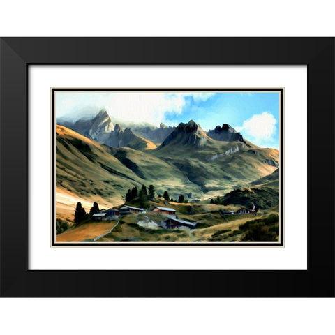 Alpine Village Black Modern Wood Framed Art Print with Double Matting by Bolokofsky, Ronald