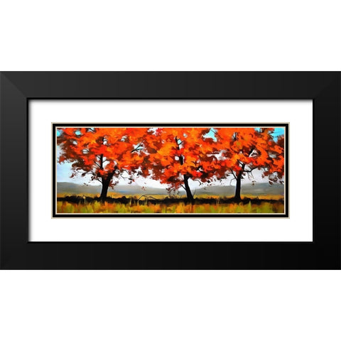 Autumn Fields Black Modern Wood Framed Art Print with Double Matting by Bolokofsky, Ronald