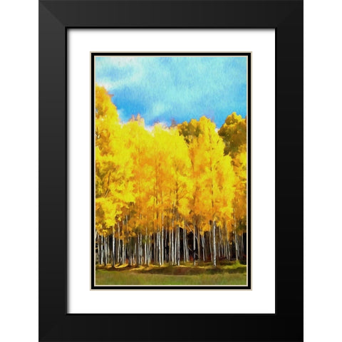 Autumn Gold Black Modern Wood Framed Art Print with Double Matting by Bolokofsky, Ronald