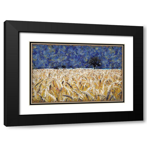 Barley Field Black Modern Wood Framed Art Print with Double Matting by Bolokofsky, Ronald