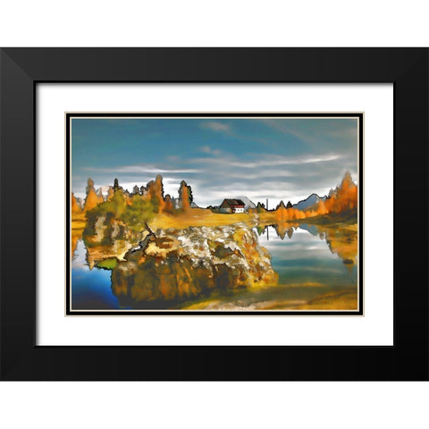Bergsee Black Modern Wood Framed Art Print with Double Matting by Bolokofsky, Ronald