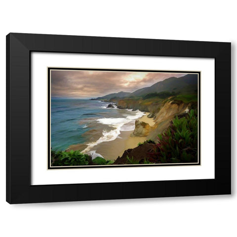 Big Sur Black Modern Wood Framed Art Print with Double Matting by Bolokofsky, Ronald
