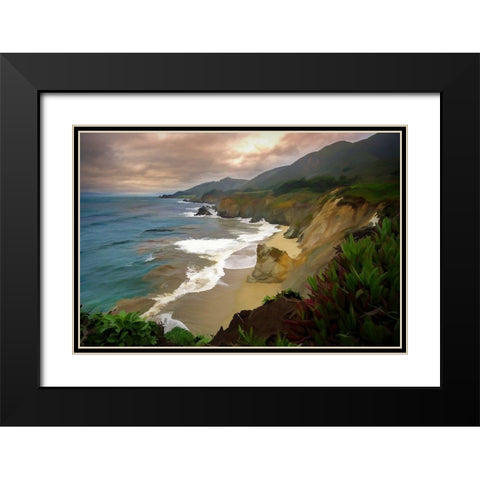 Big Sur Black Modern Wood Framed Art Print with Double Matting by Bolokofsky, Ronald