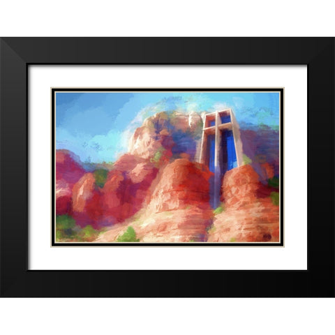Chapel Of The Holy Cross Black Modern Wood Framed Art Print with Double Matting by Bolokofsky, Ronald
