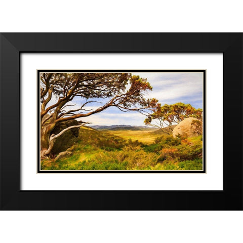 Charlottes Pass Black Modern Wood Framed Art Print with Double Matting by Bolokofsky, Ronald