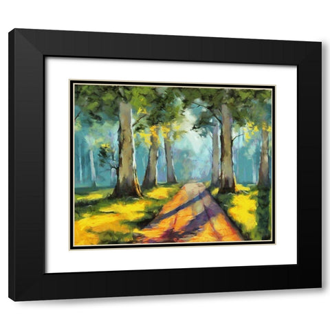 Forest Road II Black Modern Wood Framed Art Print with Double Matting by Bolokofsky, Ronald