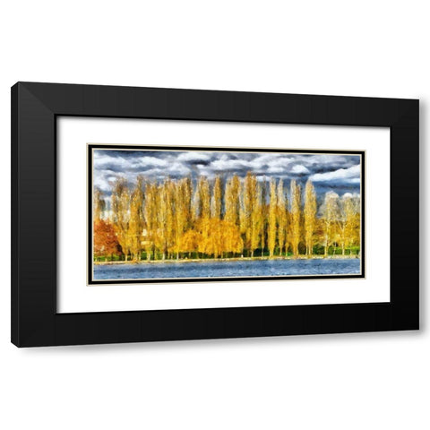 Golden Trees  Black Modern Wood Framed Art Print with Double Matting by Bolokofsky, Ronald