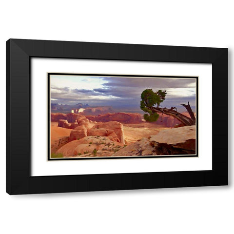 Hunts Mesa Sunrise Black Modern Wood Framed Art Print with Double Matting by Bolokofsky, Ronald