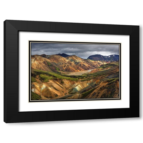 Iceland Black Modern Wood Framed Art Print with Double Matting by Bolokofsky, Ronald