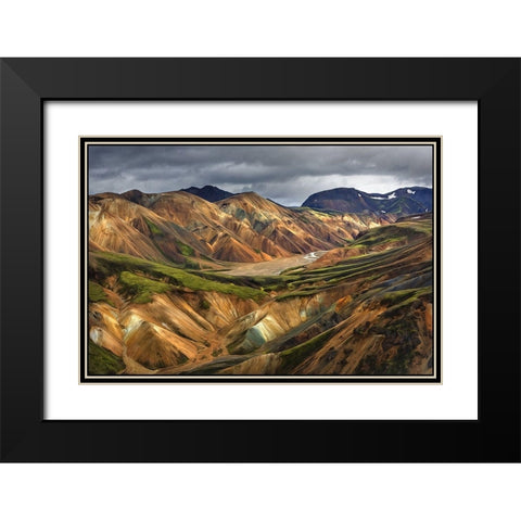 Iceland Black Modern Wood Framed Art Print with Double Matting by Bolokofsky, Ronald