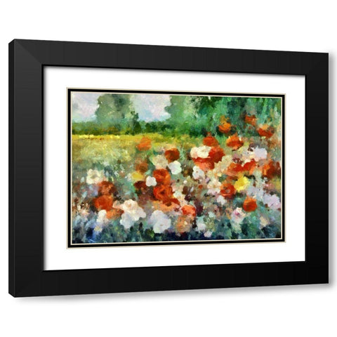 Poppy Fields Black Modern Wood Framed Art Print with Double Matting by Bolokofsky, Ronald