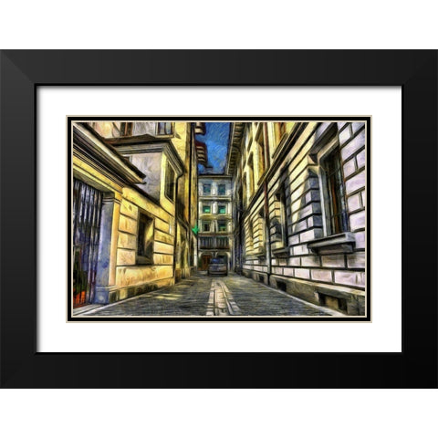 Back Alley Black Modern Wood Framed Art Print with Double Matting by Bolokofsky, Ronald